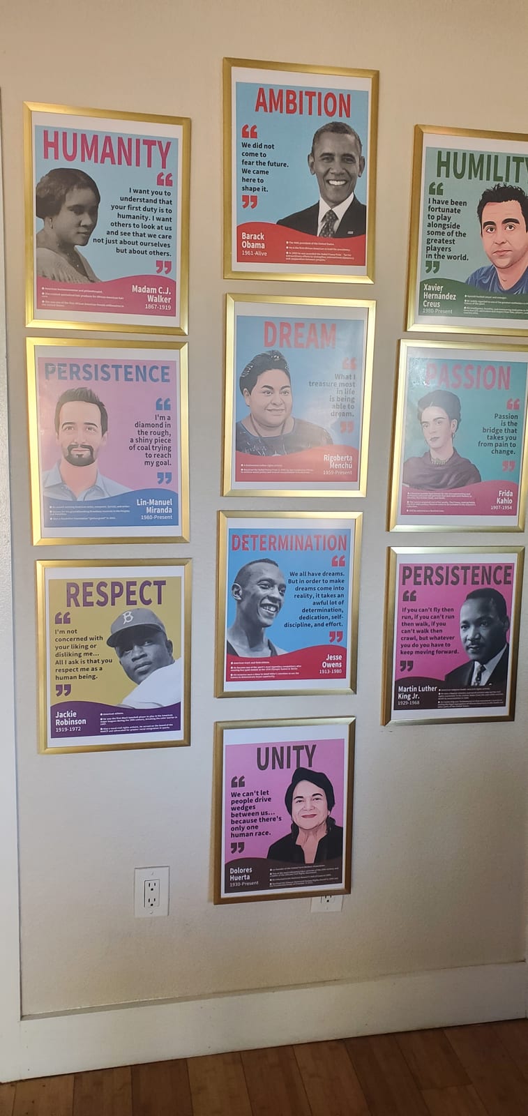 Wall of inspirational posters